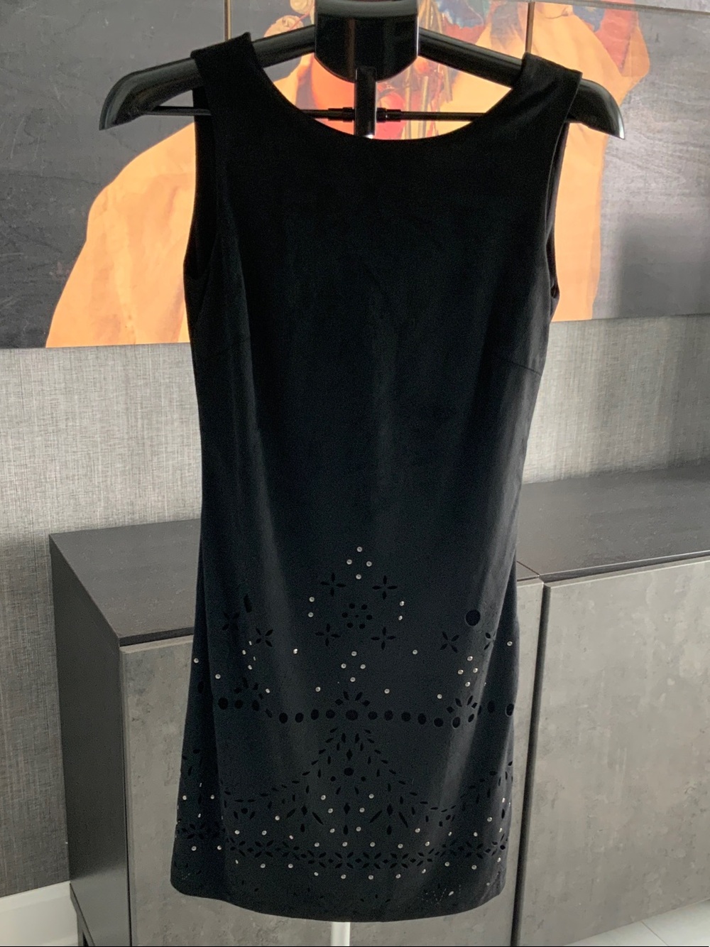 Desigual Black Sleeveless Shift Dress with Laser-Cut Detail 34